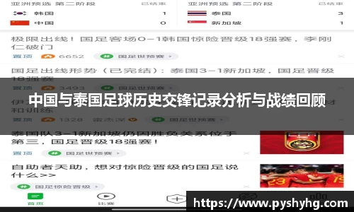 中国与泰国足球历史交锋记录分析与战绩回顾